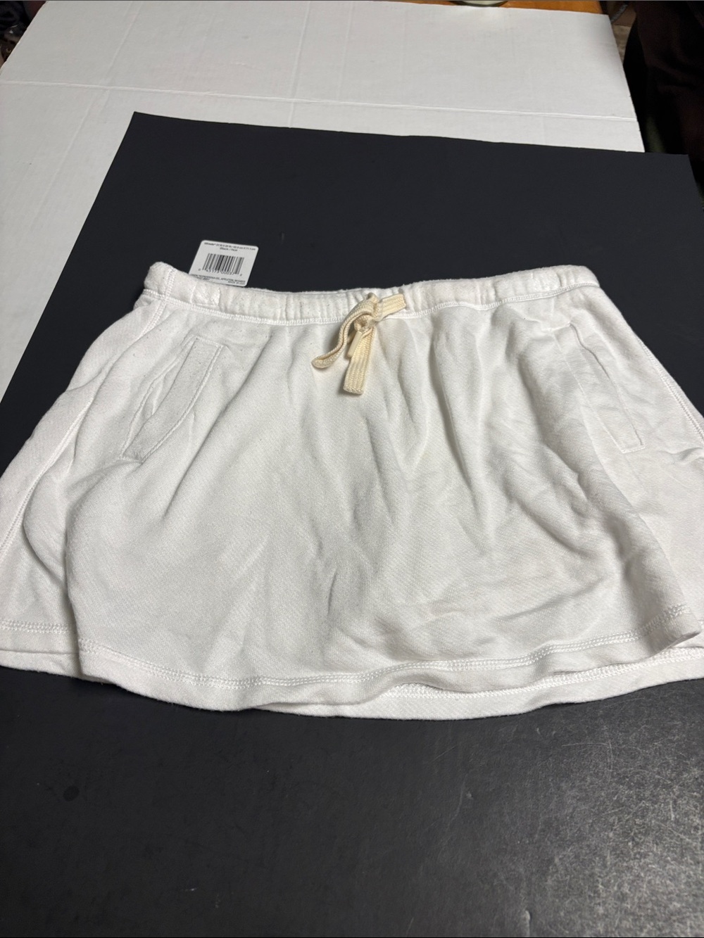aerie Cream Drawstring Casual Mini Skirt